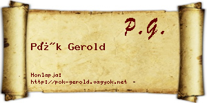 Pók Gerold névjegykártya
